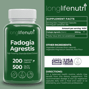 Fadogia Agrestis 500mg - 200 Vegetarian Capsules