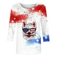 thumbnail image 4 of GERsome 4th of July Tops for Women 3/4 Sleeve American Flag Shirts Crewneck Loose Fit Tshirts USA Patriotic Graphic Summer Tees S-2XL, 4 of 4