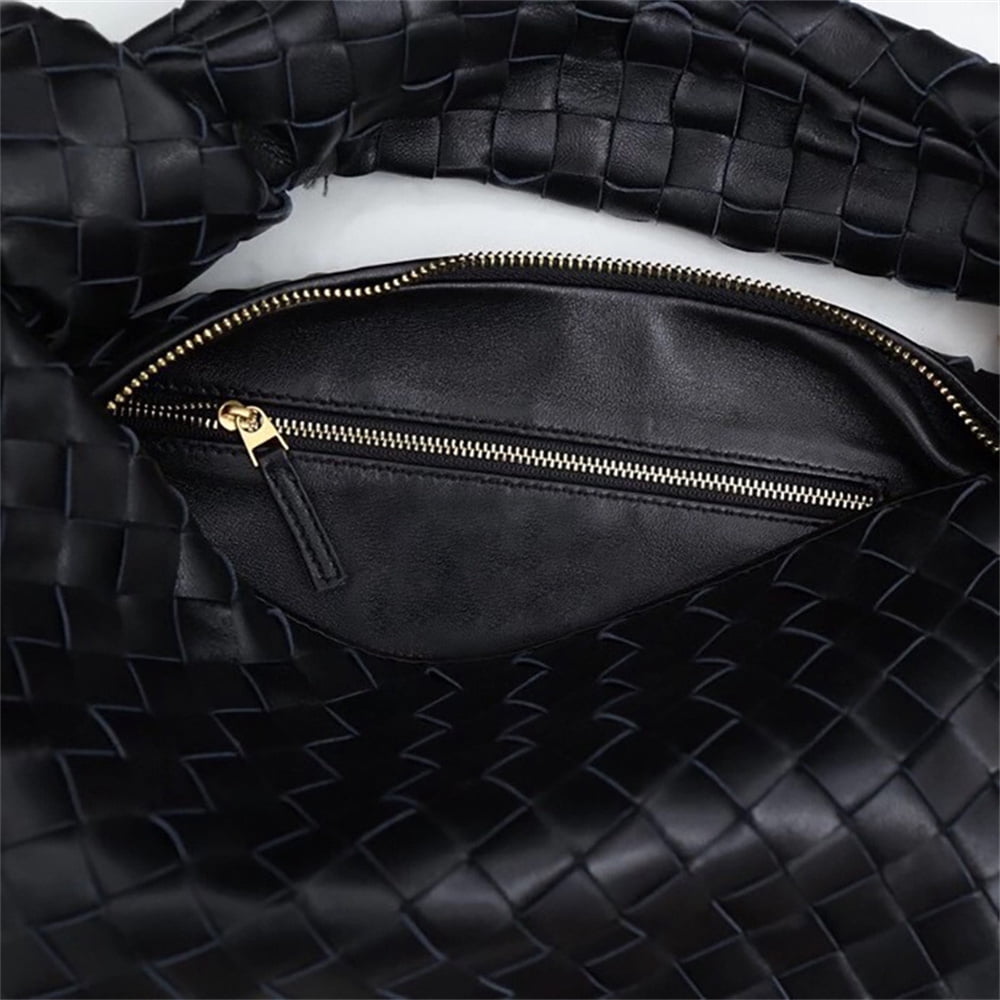 Women Soft PU Leather Woven Handbag