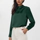 thumbnail image 2 of Blusa de trabajo,Blusa de manga larga para mujer, camisa informal de poliéster, blusa lisa con botones para uso diario, sopatenor, 2 of 9