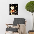 thumbnail image 2 of Cute White Cat In Red And Yellow Kimono Sitting On A Bed Of Rocks With Flowers Unframed Wall Art Print Poster Home Decor, 2 of 3