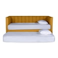 thumbnail image 2 of Cama Doble Makora Modelo Gambino De Lino Mostaza No Incluye Colchones, 2 of 8