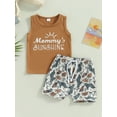 thumbnail image 2 of Coduop Baby Boys Summer Outfit Sets Sleeveless Vest and Sun Cactus Shorts Two-Piece Clothes Set, 2 of 7