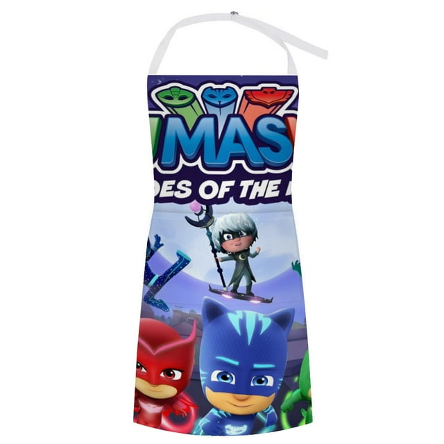 PJ Masks delantal temático para cocinar, esencial para el hogar, delantal de barbacoa/bufanda de cocina con bolsillos para hombres y mujeres, regalo para el hogar