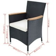 thumbnail image 4 of vidaXL Garden Chairs 2 pcs with Cushions Poly Rattan Black, 4 of 4