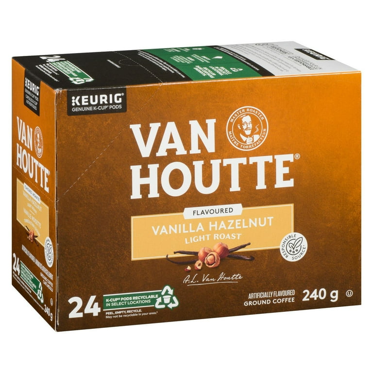 Van Houtte Vanilla Hazelnut Coffee, Light Roast, 24 K-cups