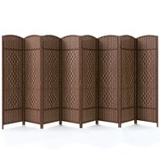 Jostyle Room Divider 6ft. Tall Extra Wide Privacy Screen, Folding Privacy Screens with Diamond Double-Weave Room dividers and Freestanding Room Dividers Privacy Screens(Mocha, 8-Panel)