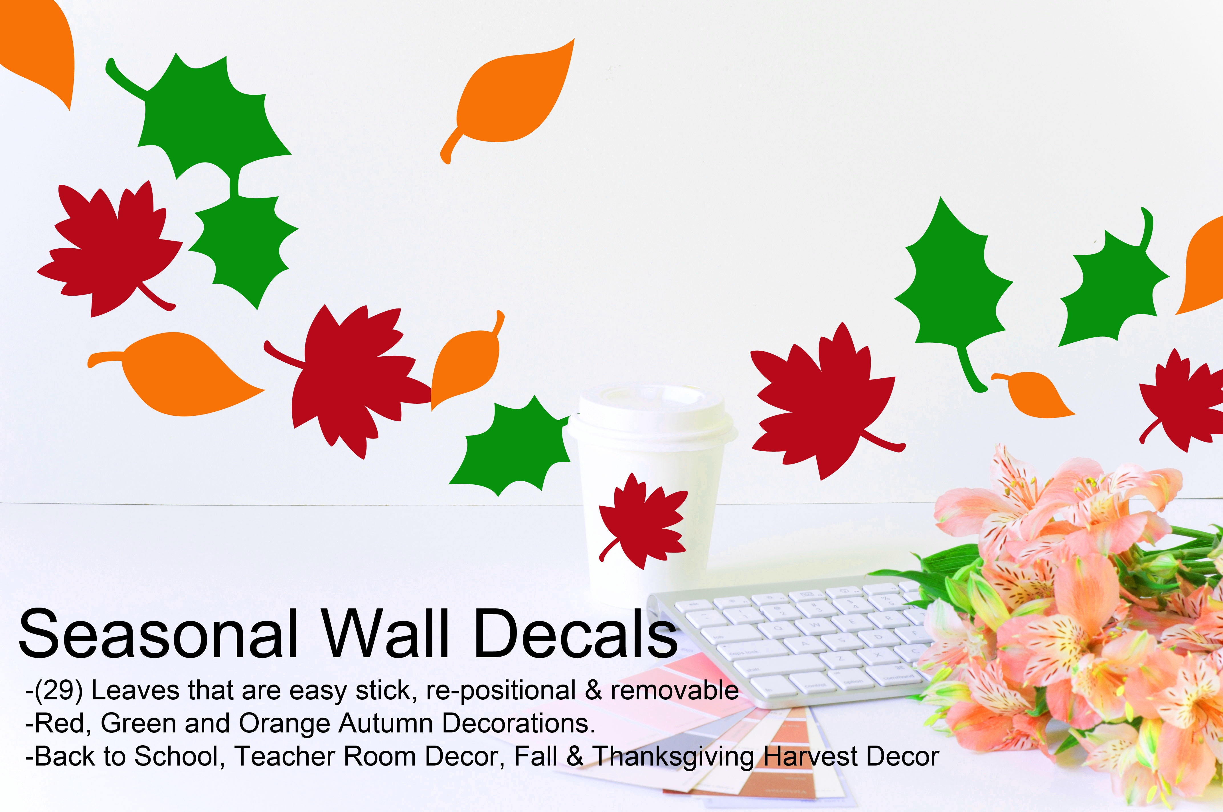 Leaves Wall Decals Fall & Autumn Vinyl Seasonal Decor
