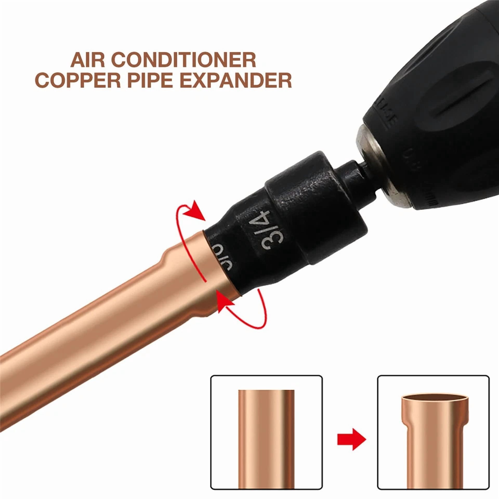 BUTTERFLY- 2Pcs Swaging Tool Hvac Ac Air Conditioner Copper Pipe Expander Drill Bit Flaring