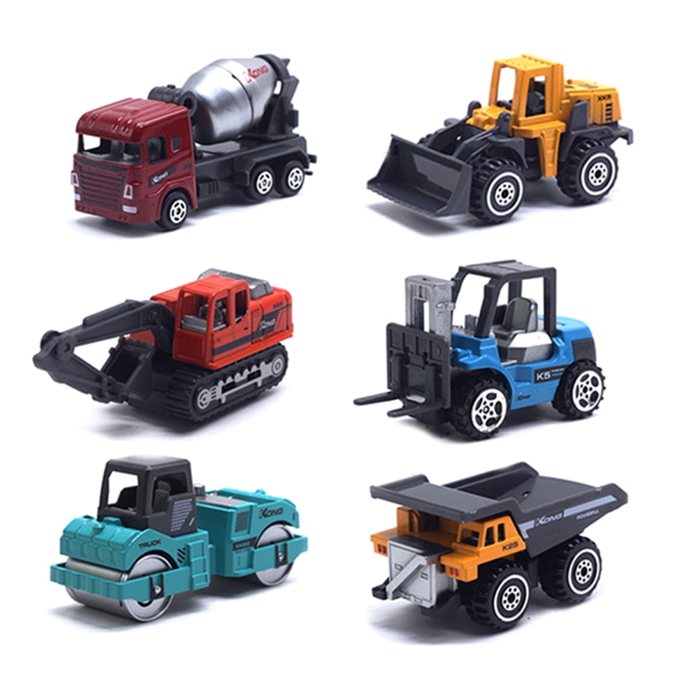 6PCS Kids Mini New Construction Truck Car Model Toy Excavator Gifts Set 