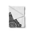 thumbnail image 2 of Fish Soft Flannel Fleece Throw Blanket, Vintage Design Rock Bass Fish Hand Drawn in Black and White Aquatic Image, Cozy Plush for Indoor and Outdoor Use, 50" x 60", Black White, by Ambesonne, 2 of 5