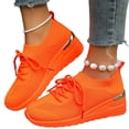 thumbnail image 2 of IEMIEMIEM Sneakers for Women Slip On Walking Shoes Casual Lightweight Breathable Tennis Shoes Non Slip Comfort Work Shopping Travel Outdoor Driving Shoes Orange 9 Wide, 2 of 7