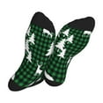 thumbnail image 5 of Xecao Christmas tree green plaid Print Crew Socks for Men and Women, Men's Soft Moisture-wicking Sock, 5 of 7