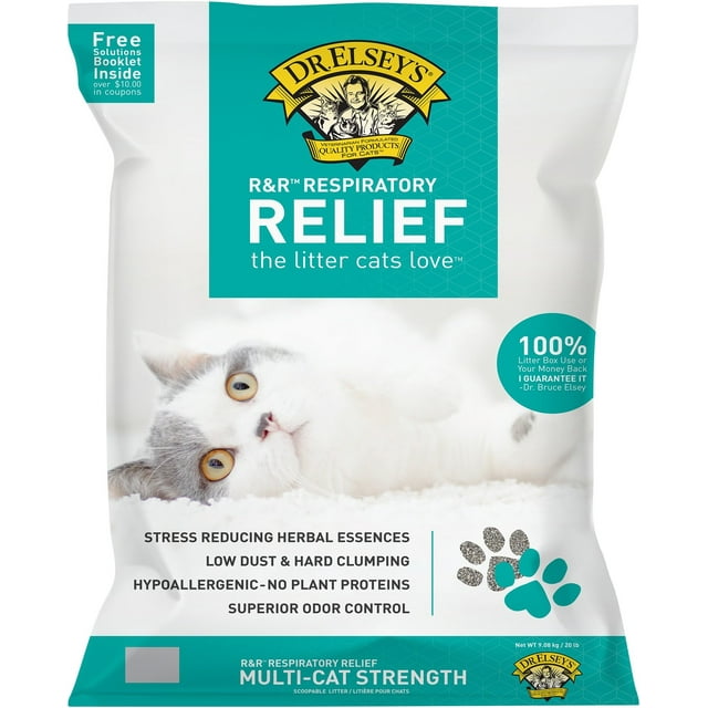 pack of 4 - Dr. Elsey's R&R Stress-Reducing Clumping Clay Cat Litter, 9.07-kg bag