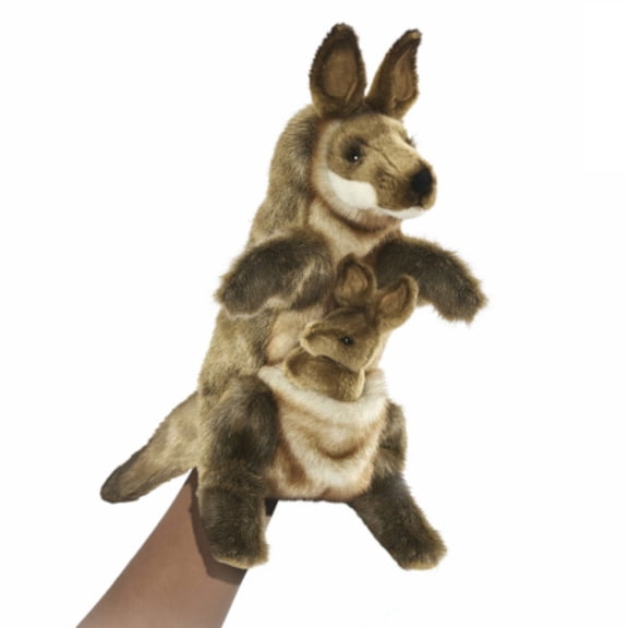 Handcrafted Cuddlers Handcrafted Kangaroo Hand Puppet Stuffed Animals - 11" - Set of 3