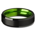 thumbnail image 2 of 6mm Green Tungsten Ring,Engagement Ring,Black Tungsten Ring,8mm Wedding Ring,Tungsten Carbide Ring,Comfort Fit, 2 of 4