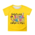 thumbnail image 3 of YUEHUA Back To School Baby Girl Outfit Loose Fit Stretch Round Neck Short Sleeve First Day, Back To School Shirts Tee Tops, 3 of 5