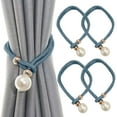 thumbnail image 1 of Djiypn Attaches de Rideaux, Lot de 4, Grandes Sangles de Rideaux à Perles pour Intérieur Extérieur pour la Maison, Décoration de Bureau (Bleu), 1 of 8