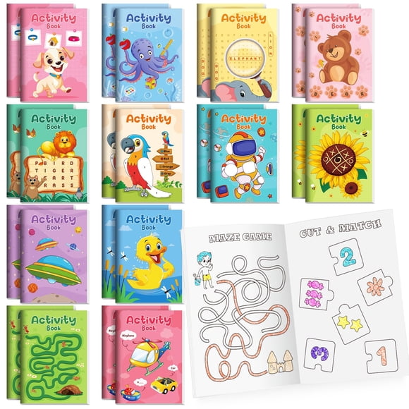 Minilibros de actividades BenLouis para niños de 4 a 8 a 12 años, 24 unidades