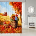 thumbnail image 2 of Manfei Classic Halloween Pumpkin Lantern Shower Curtain 72Wx72L,Ghost Print Bathroom Curtain, 2 of 5