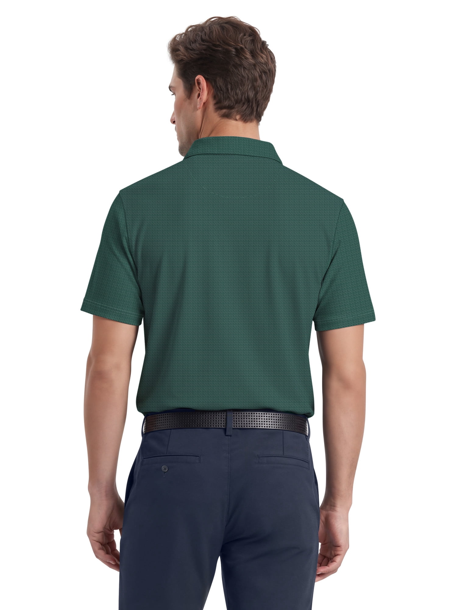 Ben Hogan Performance Men's & Big Men's Two-Color Jacquard Pattern Short Sleeve Golf Polo Shirt, Sizes S-4XLT