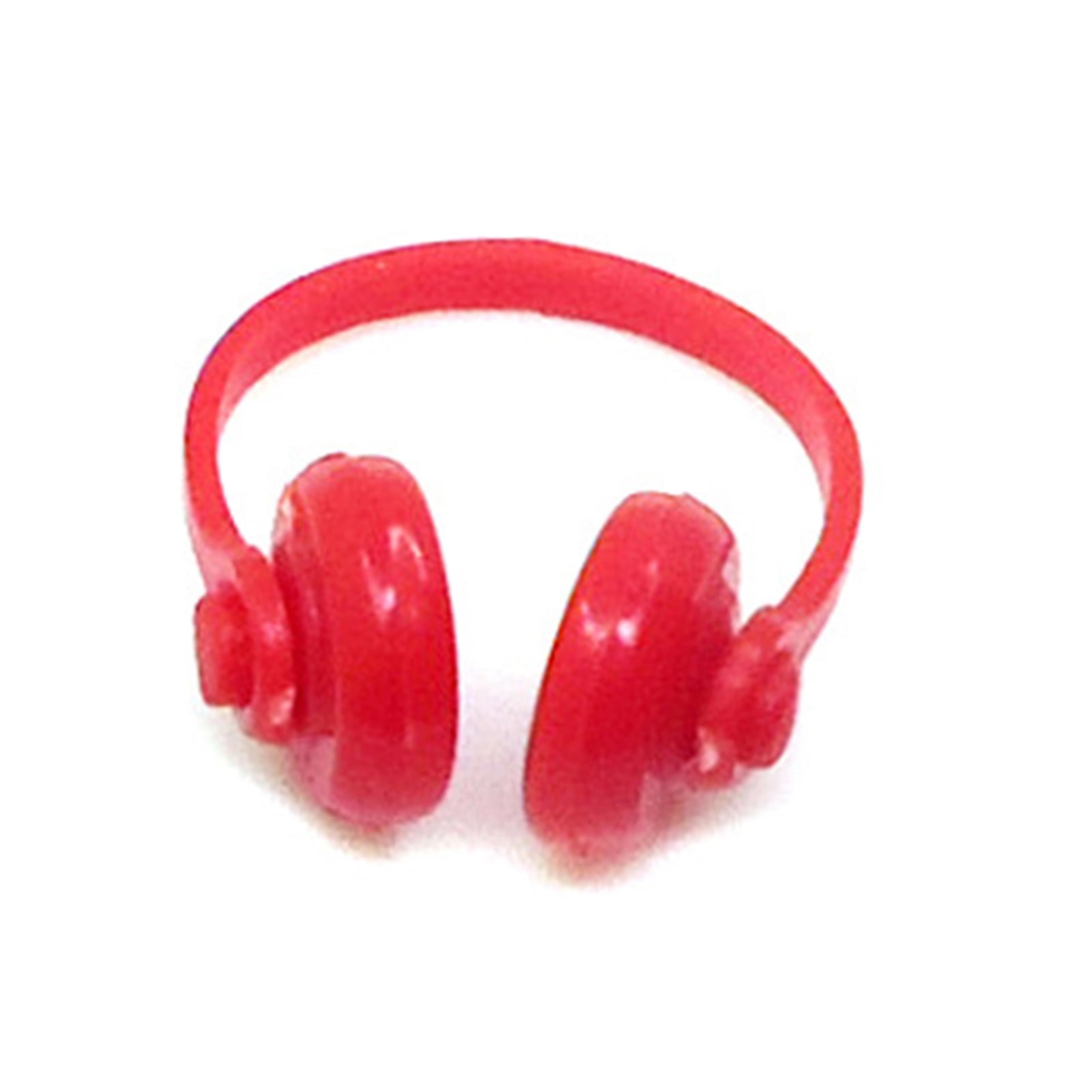 DOLLHOUSE 1:12 Scale Miniature Neat Black Plastic Headphones 