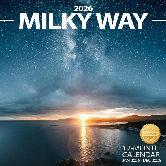 Wall Calendar 2026 Planner Calendar - Milky Way Hangable Monthly Wall Calendar with Large Blocks for Organizing & Planning, Academic Schedule, Home, Office & family, Thick & Sturdy Paper (12"x24" Ope