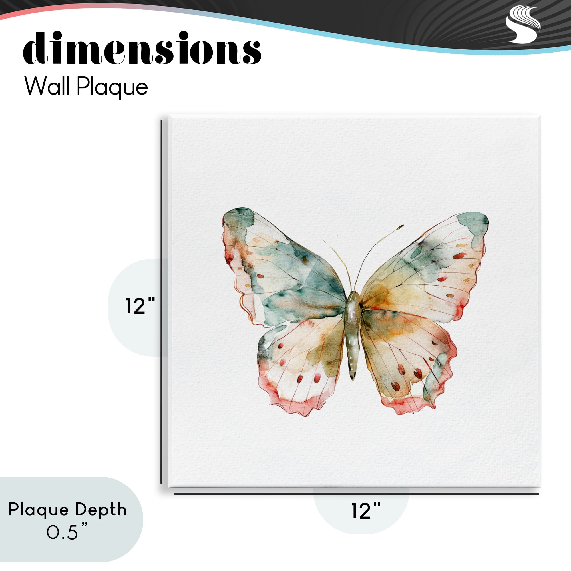 Stupell Industries Muted Watercolor Butterfly Wall Plaque Art, design by Kim Allen