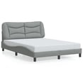 thumbnail image 5 of vidaXL Bed Frame with LED Lights Base Curved Platform Bedroom Furniture Fabric, 5 of 9