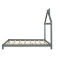 thumbnail image 5 of Gewnee Solid Wood Full Size Platform Bed Frame with House Shaped Headboard for Kids Bedroom,Gray, 5 of 7