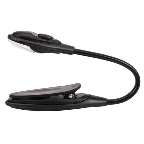 Mini Flexible Clip-on Bright Booklight LED Travel Book Reading Lamp White Light book holder small table lamp light small gifts Black,1 x Clip-on Reading Light,Black