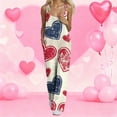 thumbnail image 4 of Fgvctg Valentine's Day Women's Jumpsuit Wide Leg Pant Romantic Overall Love Heart Graphic Sleeveless Date Night Spaghetti Straps Jumpsuit Romper Bib Overalls Loose Sprimg Pant With Pockets White L, 4 of 4