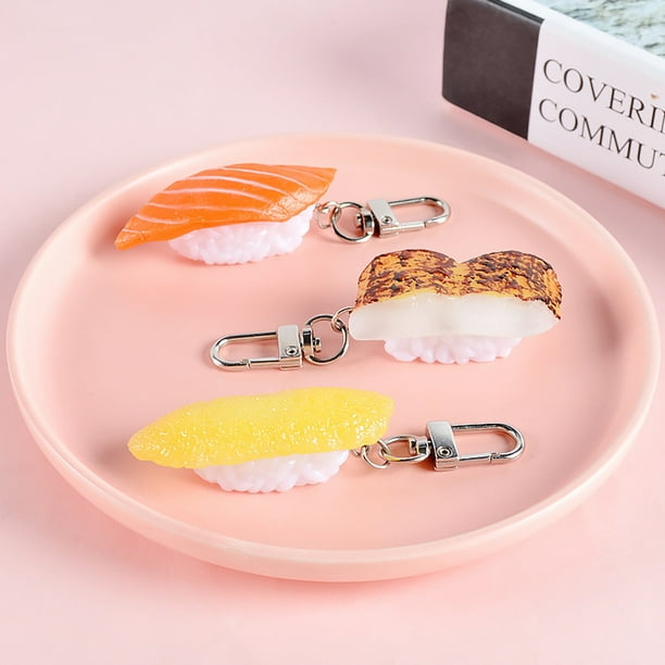 Women Men Portable Artificial Food Keychain Handbag Portable Purse Keyring Hanging Decoration Key Holder Ornament Birthday Gift Type 3