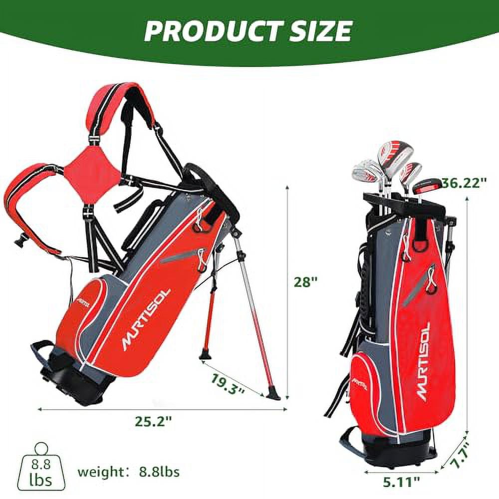 XDriveMax 6 Pieces Kids Golf Club Set, Junior Golf Club Set Ages 9