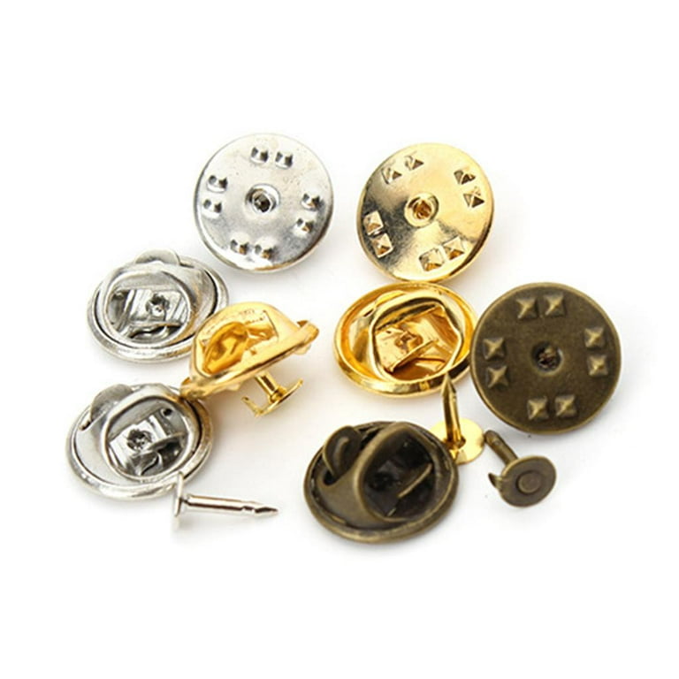 50 Sets Clutch Pin Backs with Tie Tacks Blank Pins , Metal Pin Backs, Pins Keepers Backs Locking Clasp, Butterfly Clutch Badge Insignia Clutches Pin
