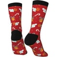 thumbnail image 3 of Colorful Unisex Novelty Pattern Crew Socks Calf Length Athletic Socks for Men Women, 3 of 8