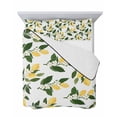 thumbnail image 7 of Quilts King Size Bedding Set, Lemons Leaves Lightweight Quilted Comforter, Summer Fruits Floral Botanical Soft Reversible Bedspread Coverlet with Pillow Covers for All Season, 96" x 106", 7 of 7