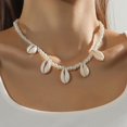 thumbnail image 3 of HSHDLDF Collier Coquillage Puka pour Femmes Hommes Collier Surfeur Coquillage Cordon Collier Collier Ras du Cou Perles Colorées Collier Ajustable Été Boho Hawaii Boucle Perle Collier Bijoux Coquillage Naturel, 3 of 6