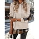 thumbnail image 4 of Sudadera con Capucha de Larga para Mujer, Estilo Patchwork A Cuadros, con Abertura Lateral, Ideal para Otoño e Invierno. Albaricoque L, 4 of 9