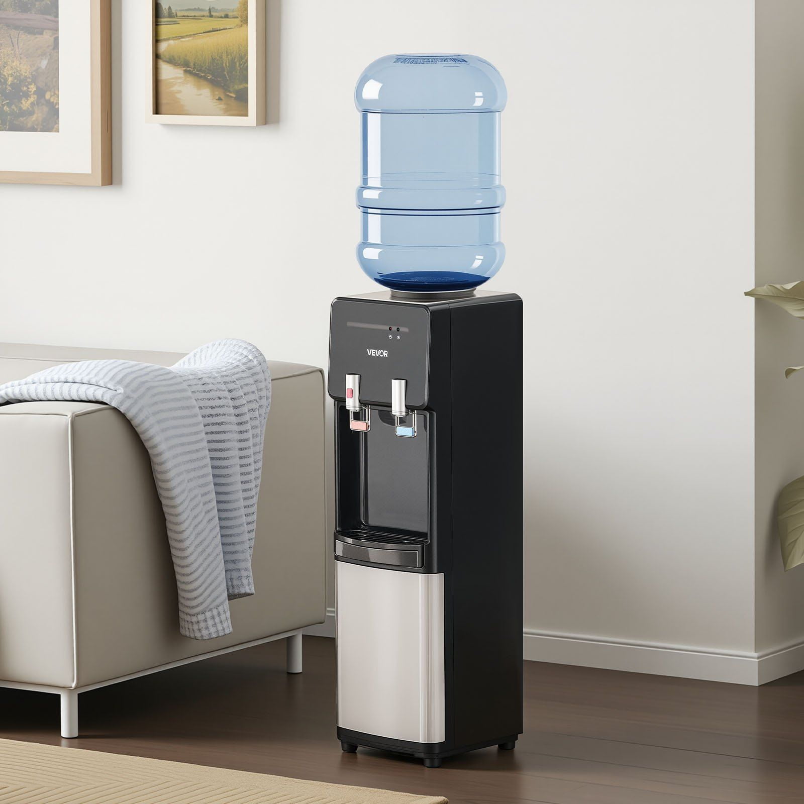 Top Loading Water Dispenser – Stainless Steel, Fits Standard 3 & 5 Gallon Jugs