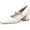 White, variant on Women's Chunky Low Block Heels Mary Jane Closed Toe Work Pumps Comfortable Round Toe Dress Wedding Shoes