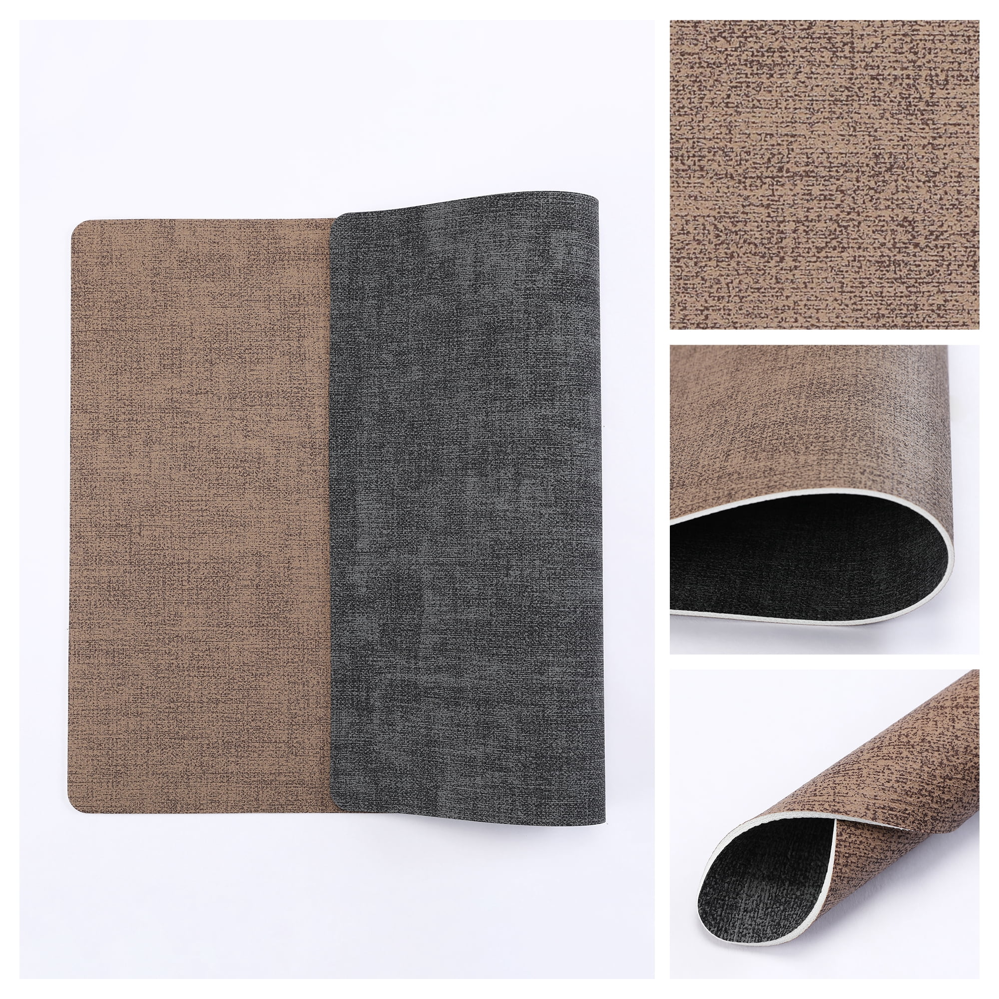 Unique Bargains 6pcs Faux Leather Placemats for Kitchen Light Green 16.9"x11.8"