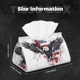 thumbnail image 5 of Fuzoiu American Flag Eagle Art Print Tissue Box Cover, PU Leather Tissue Holder,Decorative Facial Paper Organizer for Bathroom Living Room Bedroom Countertop Office Desk Car Home, 5 of 7