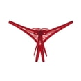 thumbnail image 5 of Micro Thong Women Lace Open Crotch Briefs Thin Strap Mini Panties Floral Bow G-String Sexy Female Lingerie Tangas Mujer, 5 of 5