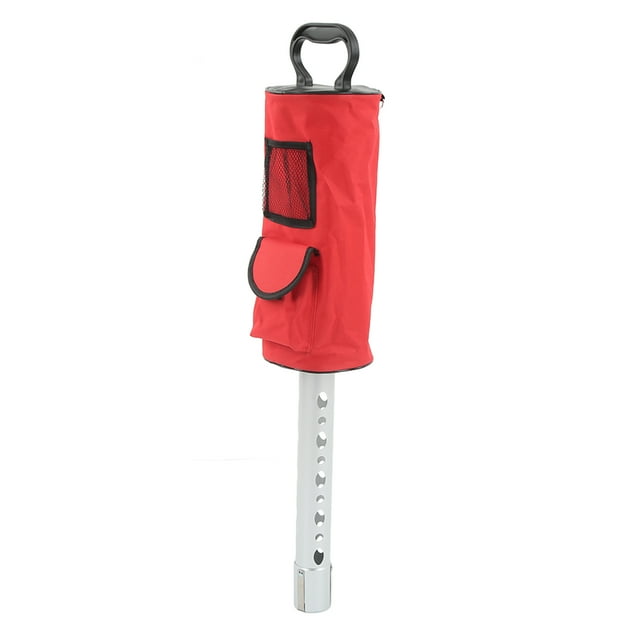 Balle de Golf Shagger, Tube en Alliage d'Aluminium Grande Capacité Récupérateur de Balle Perforé une Main pour Parcours de Golf Noir, Rouge