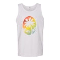 thumbnail image 2 of Tropical Palm Trees Silhouettes with Sunset | Mens Pop Culture Graphic Tank Top, White, 3XL, 2 of 4