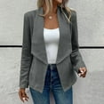 thumbnail image 2 of YUGYXL Womens Fall Winter Wool Blend Casual Business Blazer Jacket Lapel Collar Dressy Work Coat Fashion Trendy Cardigan Gray XXL, 2 of 9