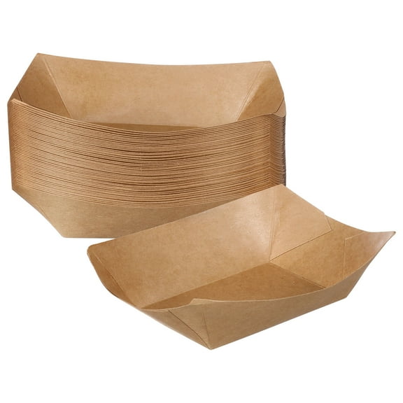 Raindrops 50pcs Kraft Paper Trays Hot Dog Trays Food Serving Plates Snack Holders Party Server For Finger Food Appetizer French Fries