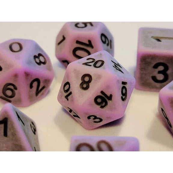 Purple Invocation DnD Dice Set | Dungeons and Dragons | 7 Dice RPG Polyhedral Set d20