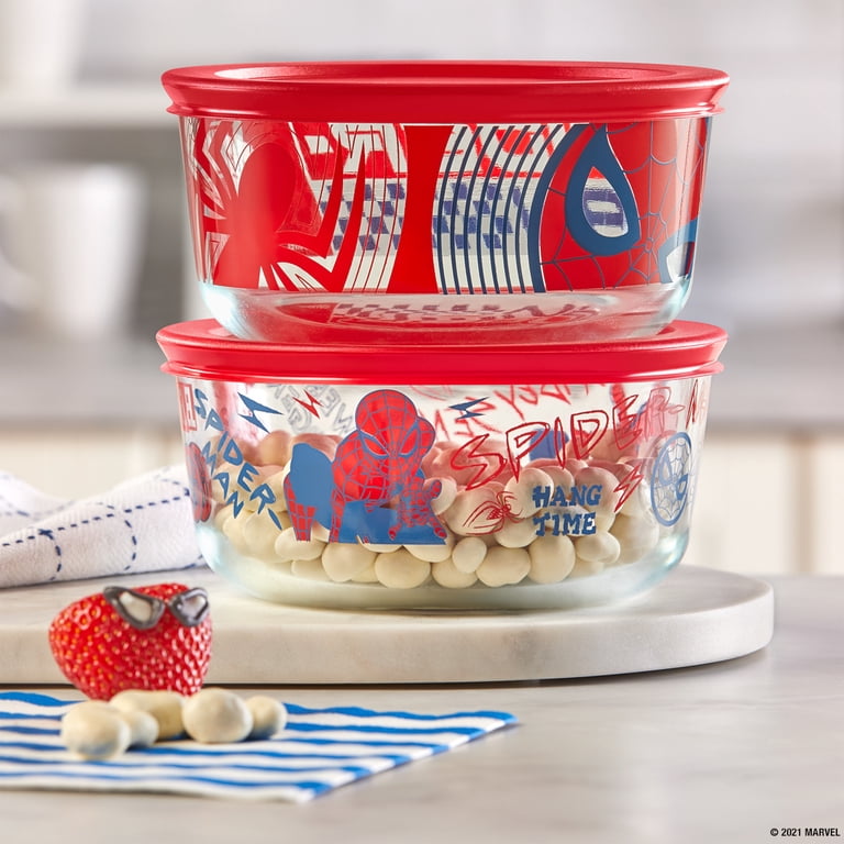 Pyrex® Marvel Spider-Man 4-Cup Round Glass Food Container with